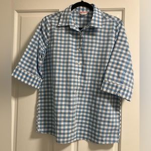 American Sweetheart woman plaid pattern top size S